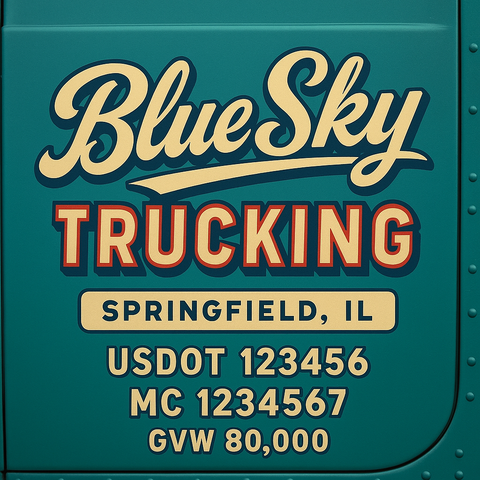 Custom Truck Door Lettering Decal Sticker Signs for US DOT Compliance | Custom USDOT Signs For Compliance | Add Your DOT, MC, GVW, CA, KYU, VIN Or Any Regulation Numbers You Need (Set of 2)