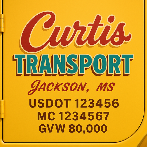 Custom Truck Door Lettering Decal Sticker Signs for US DOT Compliance | Custom USDOT Signs For Compliance | Add Your DOT, MC, GVW, CA, KYU, VIN Or Any Regulation Numbers You Need (Set of 2)