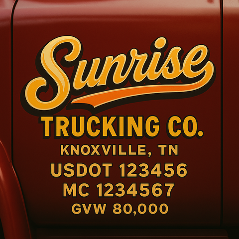 Custom Truck Door Lettering Decal Sticker Signs for US DOT Compliance | Custom USDOT Signs For Compliance | Add Your DOT, MC, GVW, CA, KYU, VIN Or Any Regulation Numbers You Need (Set of 2)