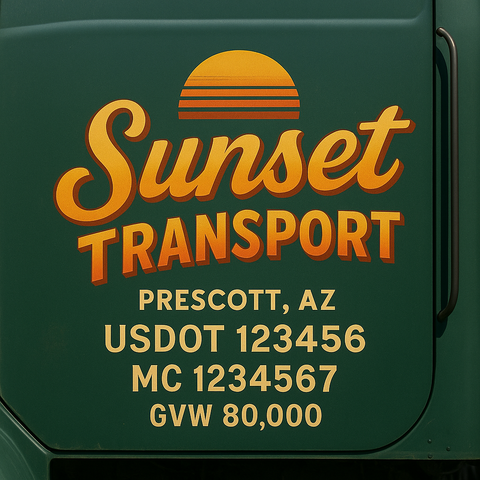 Custom Truck Door Lettering Decal Sticker Signs for US DOT Compliance | Custom USDOT Signs For Compliance | Add Your DOT, MC, GVW, CA, KYU, VIN Or Any Regulation Numbers You Need (Set of 2)