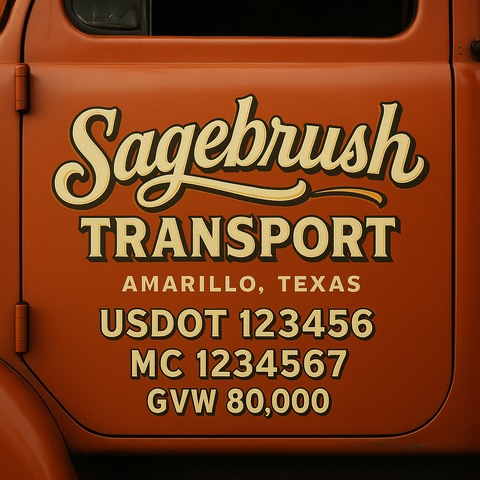 Custom Truck Door Lettering Decal Sticker Signs for US DOT Compliance | Custom USDOT Signs For Compliance | Add Your DOT, MC, GVW, CA, KYU, VIN Or Any Regulation Numbers You Need (Set of 2)