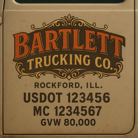 Custom Truck Door Lettering Decal Sticker Signs for US DOT Compliance | Custom USDOT Signs For Compliance | Add Your DOT, MC, GVW, CA, KYU, VIN Or Any Regulation Numbers You Need (Set of 2)