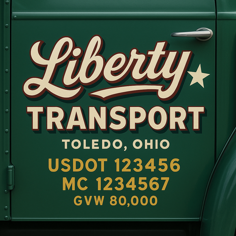 Custom Truck Door Lettering Decal Sticker Signs for US DOT Compliance | Custom USDOT Signs For Compliance | Add Your DOT, MC, GVW, CA, KYU, VIN Or Any Regulation Numbers You Need (Set of 2)