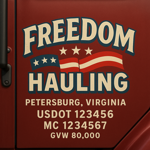 Custom Truck Door Lettering Decal Sticker Signs for US DOT Compliance | Custom USDOT Signs For Compliance | Add Your DOT, MC, GVW, CA, KYU, VIN Or Any Regulation Numbers You Need (Set of 2)