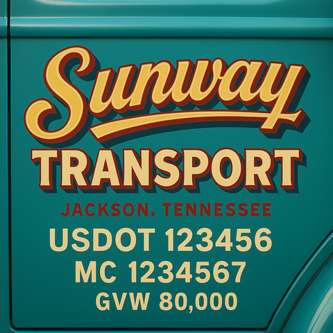 Custom Truck Door Lettering Decal Sticker Signs for US DOT Compliance | Custom USDOT Signs For Compliance | Add Your DOT, MC, GVW, CA, KYU, VIN Or Any Regulation Numbers You Need (Set of 2)