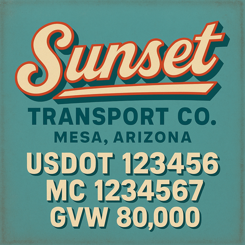 Custom Truck Door Lettering Decal Sticker Signs for US DOT Compliance | Custom USDOT Signs For Compliance | Add Your DOT, MC, GVW, CA, KYU, VIN Or Any Regulation Numbers You Need (Set of 2)