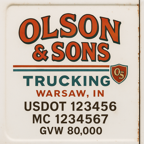 Custom Truck Door Lettering Decal Sticker Signs for US DOT Compliance | Custom USDOT Signs For Compliance | Add Your DOT, MC, GVW, CA, KYU, VIN Or Any Regulation Numbers You Need (Set of 2)