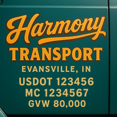 Custom Truck Door Lettering Decal Sticker Signs for US DOT Compliance | Custom USDOT Signs For Compliance | Add Your DOT, MC, GVW, CA, KYU, VIN Or Any Regulation Numbers You Need (Set of 2)