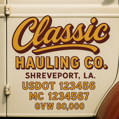 Custom Truck Door Lettering Decal Sticker Signs for US DOT Compliance | Custom USDOT Signs For Compliance | Add Your DOT, MC, GVW, CA, KYU, VIN Or Any Regulation Numbers You Need (Set of 2)