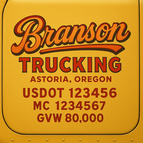 Custom Truck Door Lettering Decal Sticker Signs for US DOT Compliance | Custom USDOT Signs For Compliance | Add Your DOT, MC, GVW, CA, KYU, VIN Or Any Regulation Numbers You Need (Set of 2)
