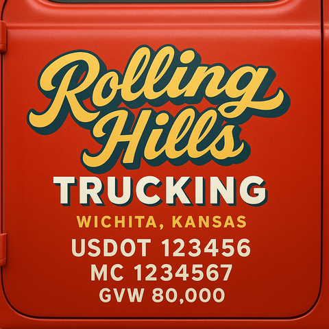 Custom Truck Door Lettering Decal Sticker Signs for US DOT Compliance | Custom USDOT Signs For Compliance | Add Your DOT, MC, GVW, CA, KYU, VIN Or Any Regulation Numbers You Need (Set of 2)