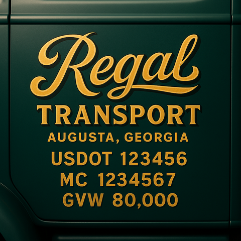 Custom Truck Door Lettering Decal Sticker Signs for US DOT Compliance | Custom USDOT Signs For Compliance | Add Your DOT, MC, GVW, CA, KYU, VIN Or Any Regulation Numbers You Need (Set of 2)