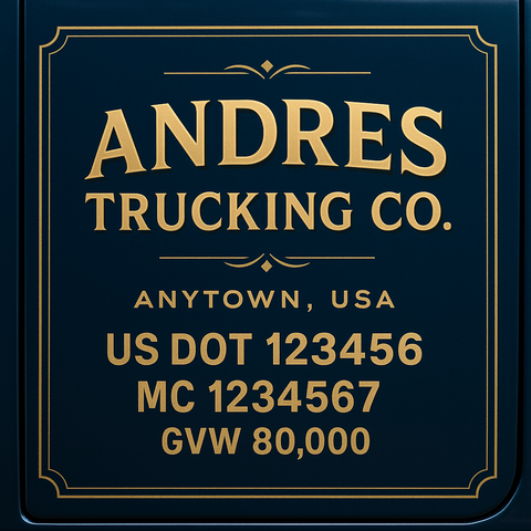 Custom Truck Door Lettering Decal Sticker Signs for US DOT Compliance | Custom USDOT Signs For Compliance | Add Your DOT, MC, GVW, CA, KYU, VIN Or Any Regulation Numbers You Need (Set of 2)