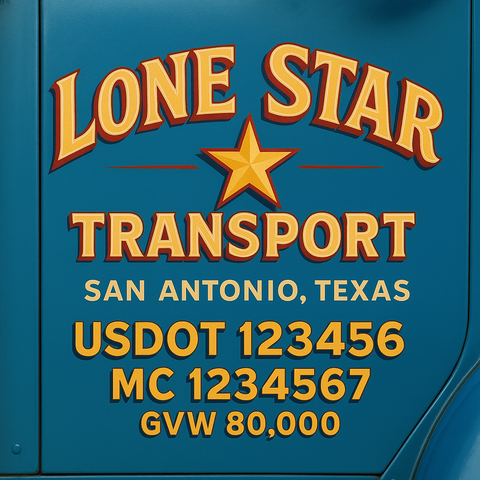 Custom Truck Door Lettering Decal Sticker Signs for US DOT Compliance | Custom USDOT Signs For Compliance | Add Your DOT, MC, GVW, CA, KYU, VIN Or Any Regulation Numbers You Need (Set of 2)