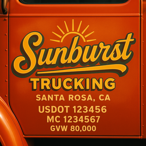 Custom Truck Door Lettering Decal Sticker Signs for US DOT Compliance | Custom USDOT Signs For Compliance | Add Your DOT, MC, GVW, CA, KYU, VIN Or Any Regulation Numbers You Need (Set of 2)