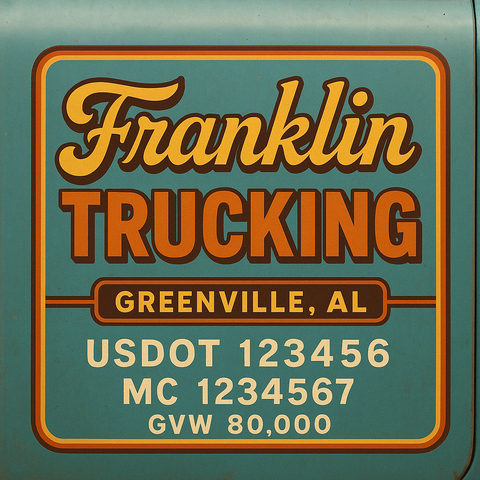 Custom Truck Door Lettering Decal Sticker Signs for US DOT Compliance | Custom USDOT Signs For Compliance | Add Your DOT, MC, GVW, CA, KYU, VIN Or Any Regulation Numbers You Need (Set of 2)