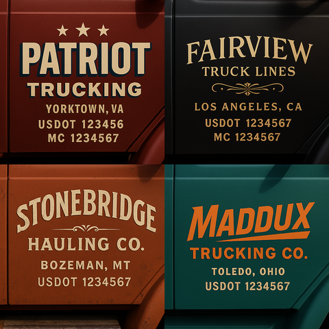 Custom Truck Door Lettering Decal Sticker Signs for US DOT Compliance | Custom USDOT Signs For Compliance | Add Your DOT, MC, GVW, CA, KYU, VIN Or Any Regulation Numbers You Need (Set of 2)