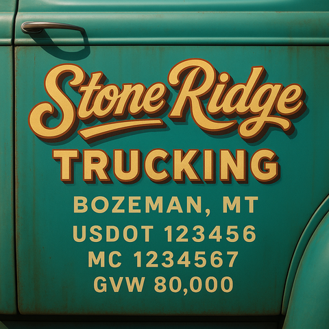 Custom Truck Door Lettering Decal Sticker Signs for US DOT Compliance | Custom USDOT Signs For Compliance | Add Your DOT, MC, GVW, CA, KYU, VIN Or Any Regulation Numbers You Need (Set of 2)