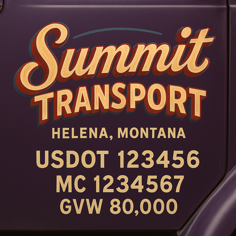 Custom Truck Door Lettering Decal Sticker Signs for US DOT Compliance | Custom USDOT Signs For Compliance | Add Your DOT, MC, GVW, CA, KYU, VIN Or Any Regulation Numbers You Need (Set of 2)