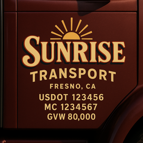 Custom Truck Door Lettering Decal Sticker Signs for US DOT Compliance | Custom USDOT Signs For Compliance | Add Your DOT, MC, GVW, CA, KYU, VIN Or Any Regulation Numbers You Need (Set of 2)