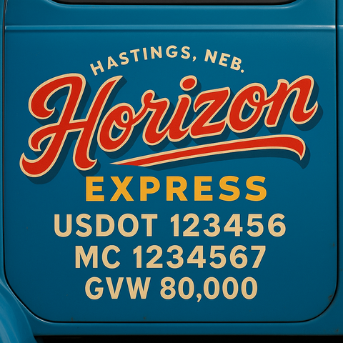 Custom Truck Door Lettering Decal Sticker Signs for US DOT Compliance | Custom USDOT Signs For Compliance | Add Your DOT, MC, GVW, CA, KYU, VIN Or Any Regulation Numbers You Need (Set of 2)