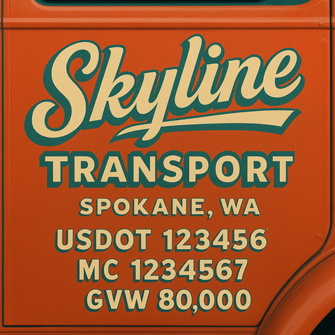 Custom Truck Door Lettering Decal Sticker Signs for US DOT Compliance | Custom USDOT Signs For Compliance | Add Your DOT, MC, GVW, CA, KYU, VIN Or Any Regulation Numbers You Need (Set of 2)