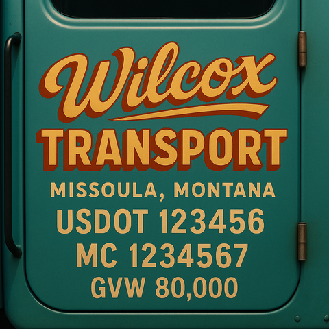 Custom Truck Door Lettering Decal Sticker Signs for US DOT Compliance | Custom USDOT Signs For Compliance | Add Your DOT, MC, GVW, CA, KYU, VIN Or Any Regulation Numbers You Need (Set of 2)