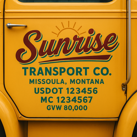 Custom Truck Door Lettering Decal Sticker Signs for US DOT Compliance | Custom USDOT Signs For Compliance | Add Your DOT, MC, GVW, CA, KYU, VIN Or Any Regulation Numbers You Need (Set of 2)