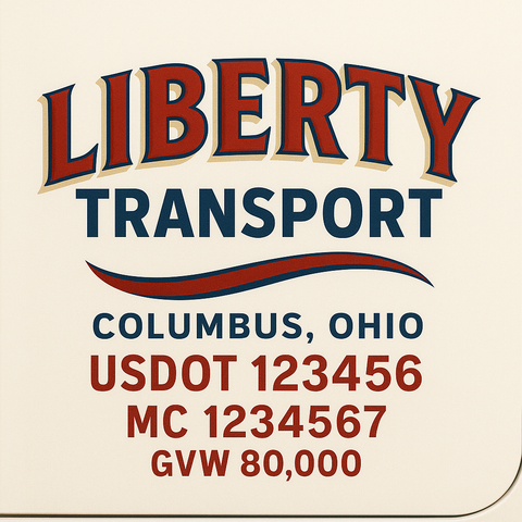 Custom Truck Door Lettering Decal Sticker Signs for US DOT Compliance | Custom USDOT Signs For Compliance | Add Your DOT, MC, GVW, CA, KYU, VIN Or Any Regulation Numbers You Need (Set of 2)