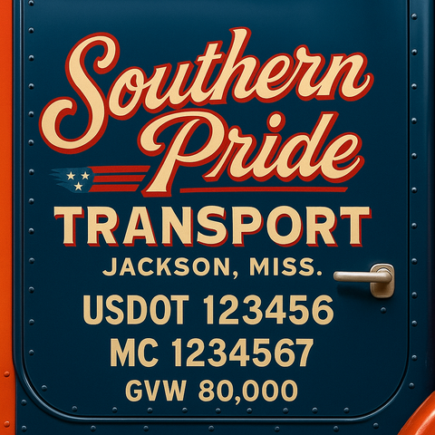 Custom Truck Door Lettering Decal Sticker Signs for US DOT Compliance | Custom USDOT Signs For Compliance | Add Your DOT, MC, GVW, CA, KYU, VIN Or Any Regulation Numbers You Need (Set of 2)