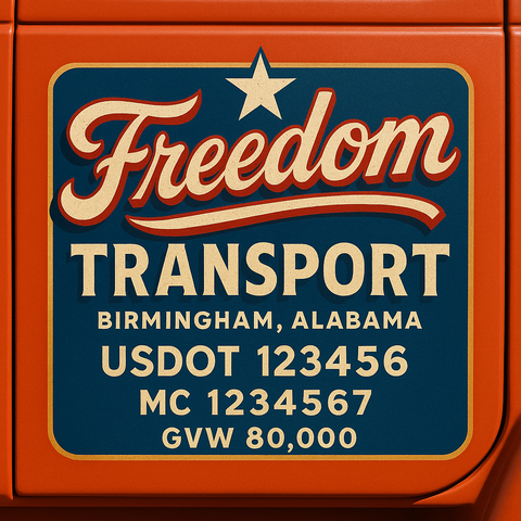 Custom Truck Door Lettering Decal Sticker Signs for US DOT Compliance | Custom USDOT Signs For Compliance | Add Your DOT, MC, GVW, CA, KYU, VIN Or Any Regulation Numbers You Need (Set of 2)