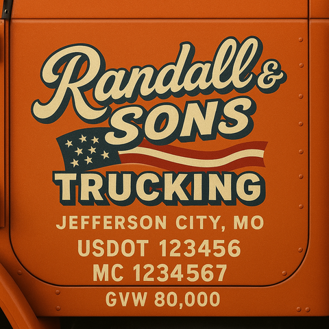 Custom Truck Door Lettering Decal Sticker Signs for US DOT Compliance | Custom USDOT Signs For Compliance | Add Your DOT, MC, GVW, CA, KYU, VIN Or Any Regulation Numbers You Need (Set of 2)