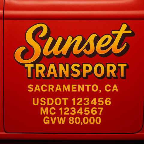Custom Truck Door Lettering Decal Sticker Signs for US DOT Compliance | Custom USDOT Signs For Compliance | Add Your DOT, MC, GVW, CA, KYU, VIN Or Any Regulation Numbers You Need (Set of 2)