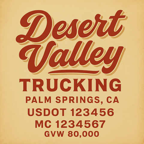 Custom Truck Door Lettering Decal Sticker Signs for US DOT Compliance | Custom USDOT Signs For Compliance | Add Your DOT, MC, GVW, CA, KYU, VIN Or Any Regulation Numbers You Need (Set of 2)
