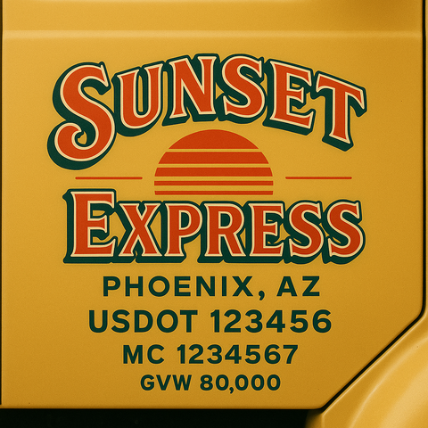 Custom Truck Door Lettering Decal Sticker Signs for US DOT Compliance | Custom USDOT Signs For Compliance | Add Your DOT, MC, GVW, CA, KYU, VIN Or Any Regulation Numbers You Need (Set of 2)