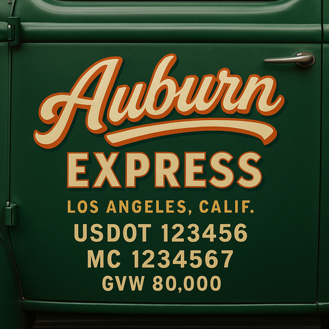 Custom Truck Door Lettering Decal Sticker Signs for US DOT Compliance | Custom USDOT Signs For Compliance | Add Your DOT, MC, GVW, CA, KYU, VIN Or Any Regulation Numbers You Need (Set of 2)