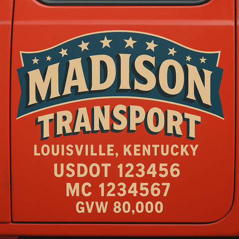 Custom Truck Door Lettering Decal Sticker Signs for US DOT Compliance | Custom USDOT Signs For Compliance | Add Your DOT, MC, GVW, CA, KYU, VIN Or Any Regulation Numbers You Need (Set of 2)