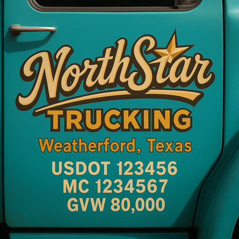 Custom Truck Door Lettering Decal Sticker Signs for US DOT Compliance | Custom USDOT Signs For Compliance | Add Your DOT, MC, GVW, CA, KYU, VIN Or Any Regulation Numbers You Need (Set of 2)
