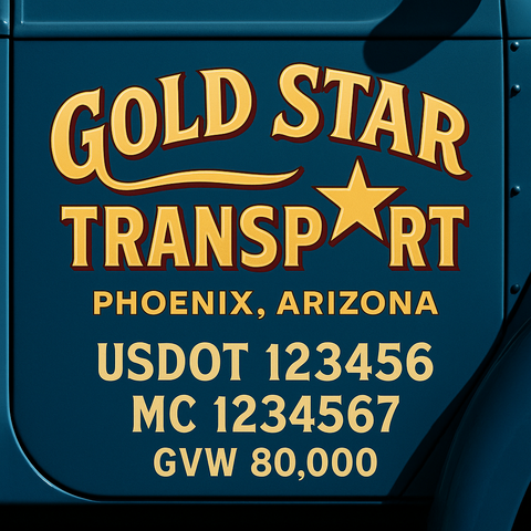 Custom Truck Door Lettering Decal Sticker Signs for US DOT Compliance | Custom USDOT Signs For Compliance | Add Your DOT, MC, GVW, CA, KYU, VIN Or Any Regulation Numbers You Need (Set of 2)
