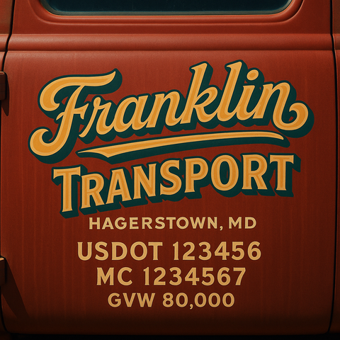 Custom Truck Door Lettering Decal Sticker Signs for US DOT Compliance | Custom USDOT Signs For Compliance | Add Your DOT, MC, GVW, CA, KYU, VIN Or Any Regulation Numbers You Need (Set of 2)