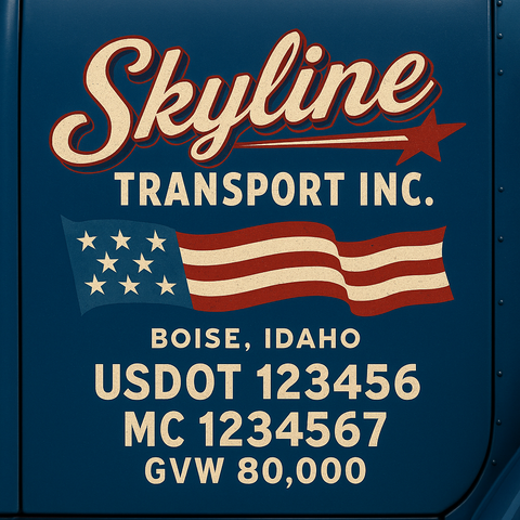 Custom Truck Door Lettering Decal Sticker Signs for US DOT Compliance | Custom USDOT Signs For Compliance | Add Your DOT, MC, GVW, CA, KYU, VIN Or Any Regulation Numbers You Need (Set of 2)