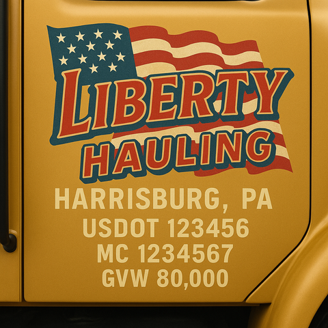 Custom Truck Door Lettering Decal Sticker Signs for US DOT Compliance | Custom USDOT Signs For Compliance | Add Your DOT, MC, GVW, CA, KYU, VIN Or Any Regulation Numbers You Need (Set of 2)