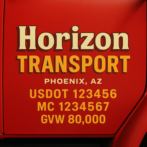Custom Truck Door Lettering Decal Sticker Signs for US DOT Compliance | Custom USDOT Signs For Compliance | Add Your DOT, MC, GVW, CA, KYU, VIN Or Any Regulation Numbers You Need (Set of 2)