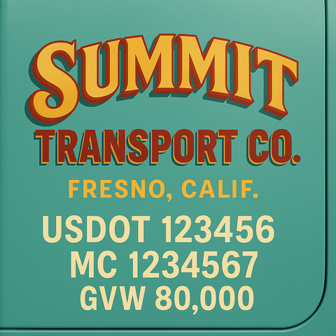Custom Truck Door Lettering Decal Sticker Signs for US DOT Compliance | Custom USDOT Signs For Compliance | Add Your DOT, MC, GVW, CA, KYU, VIN Or Any Regulation Numbers You Need (Set of 2)