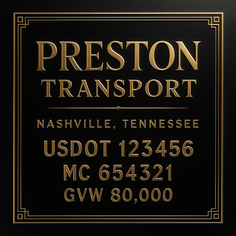 Custom Truck Door Lettering Decal Sticker Signs for US DOT Compliance | Custom USDOT Signs For Compliance | Add Your DOT, MC, GVW, CA, KYU, VIN Or Any Regulation Numbers You Need (Set of 2)