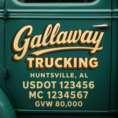 Custom Truck Door Lettering Decal Sticker Signs for US DOT Compliance | Custom USDOT Signs For Compliance | Add Your DOT, MC, GVW, CA, KYU, VIN Or Any Regulation Numbers You Need (Set of 2)