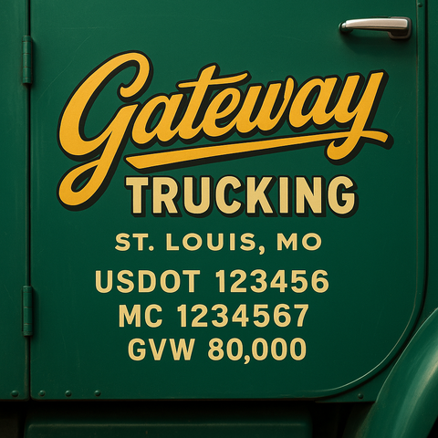 Custom Truck Door Lettering Decal Sticker Signs for US DOT Compliance | Custom USDOT Signs For Compliance | Add Your DOT, MC, GVW, CA, KYU, VIN Or Any Regulation Numbers You Need (Set of 2)