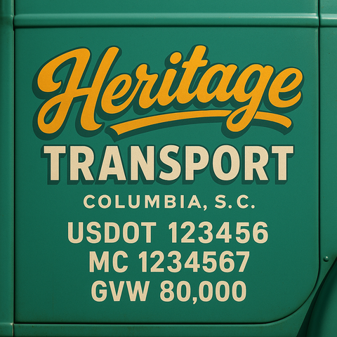 Custom Truck Door Lettering Decal Sticker Signs for US DOT Compliance | Custom USDOT Signs For Compliance | Add Your DOT, MC, GVW, CA, KYU, VIN Or Any Regulation Numbers You Need (Set of 2)