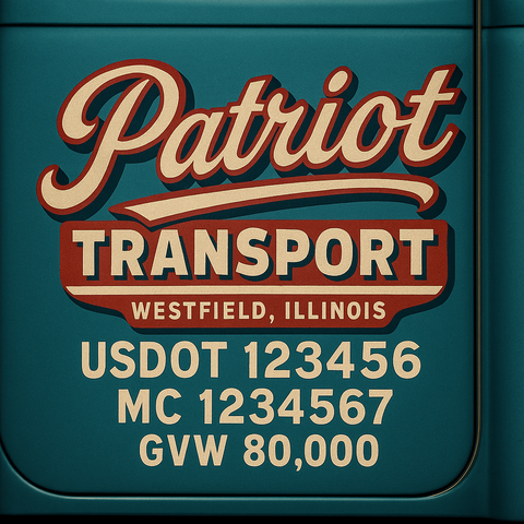 Custom Truck Door Lettering Decal Sticker Signs for US DOT Compliance | Custom USDOT Signs For Compliance | Add Your DOT, MC, GVW, CA, KYU, VIN Or Any Regulation Numbers You Need (Set of 2)