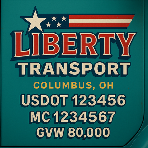 Custom Truck Door Lettering Decal Sticker Signs for US DOT Compliance | Custom USDOT Signs For Compliance | Add Your DOT, MC, GVW, CA, KYU, VIN Or Any Regulation Numbers You Need (Set of 2)